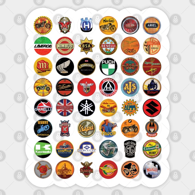 Vintage Motorcycles Sticker by Midcenturydave